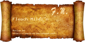 Flesch Milán névjegykártya